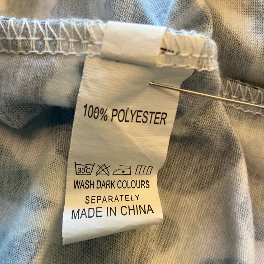 A-Line shift navy & white print stretchy lightweight  2XL pull over 52” long - Picture 5 of 6